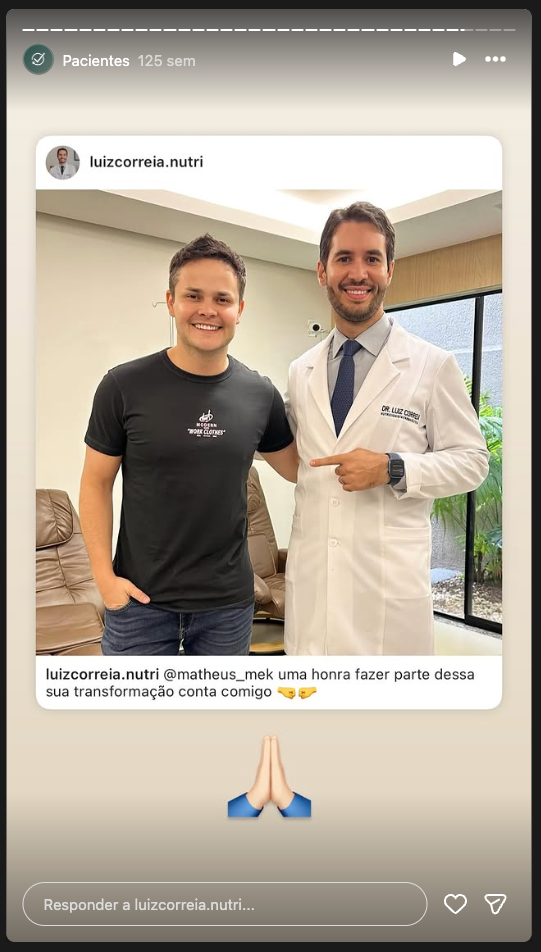 Depoimento de paciente compartilhado no Instagram 5